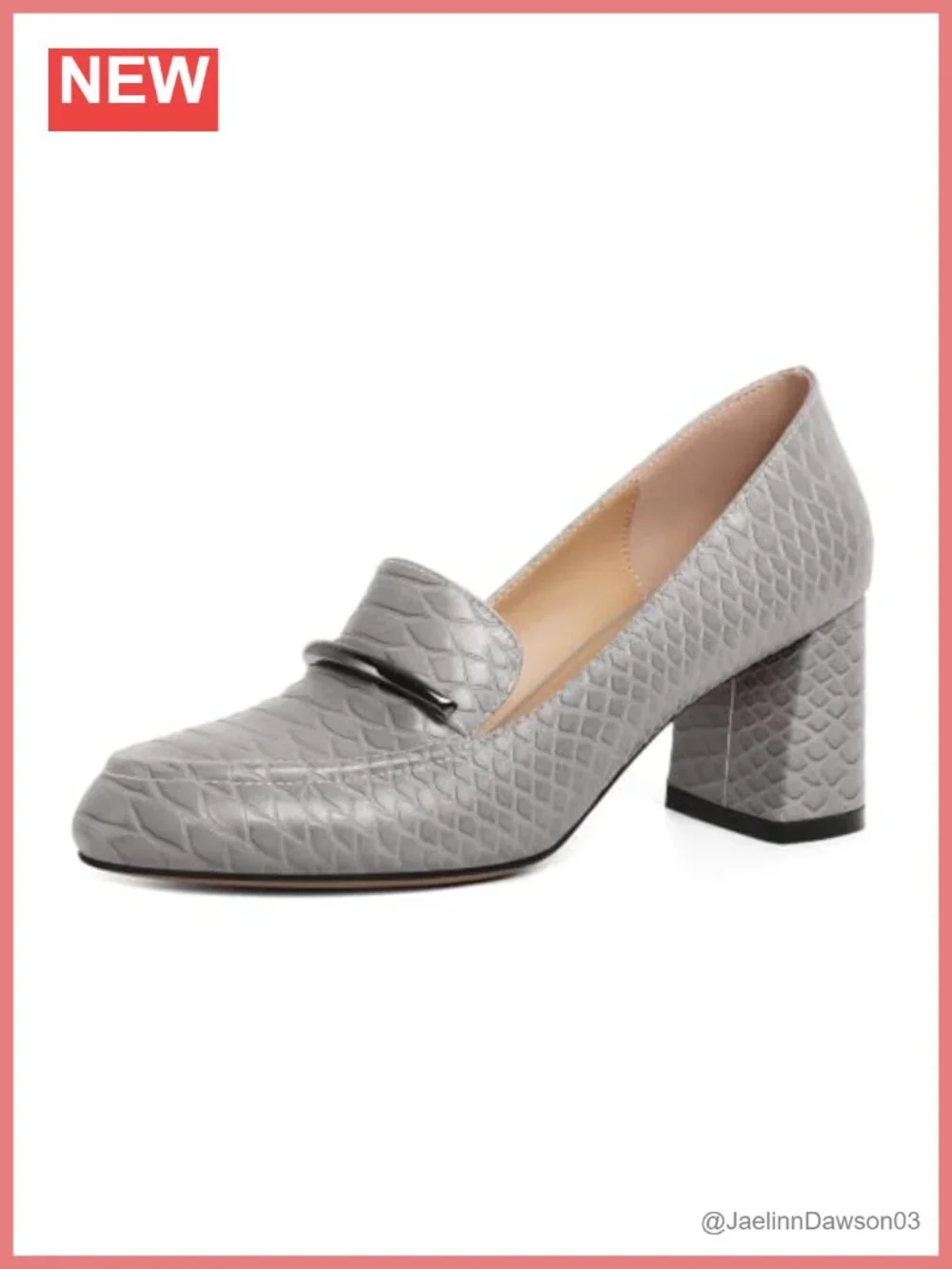 Women's Chunky Block Heel Loafers Round Toe Slip On Dress Pumps 2.5 Inch