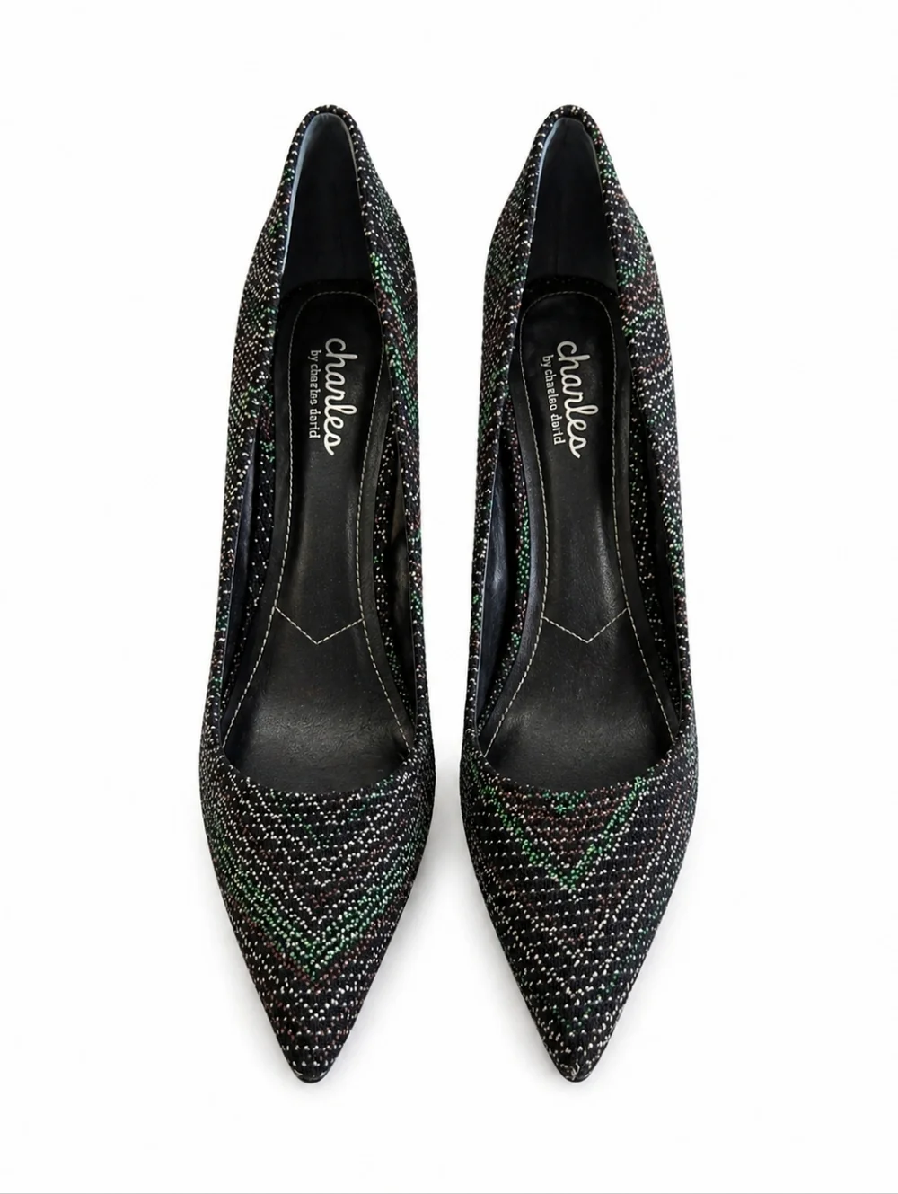 Charles by Charles David Pointed Toe Stiletto Pumps 8.5 Textured Tweed Heels