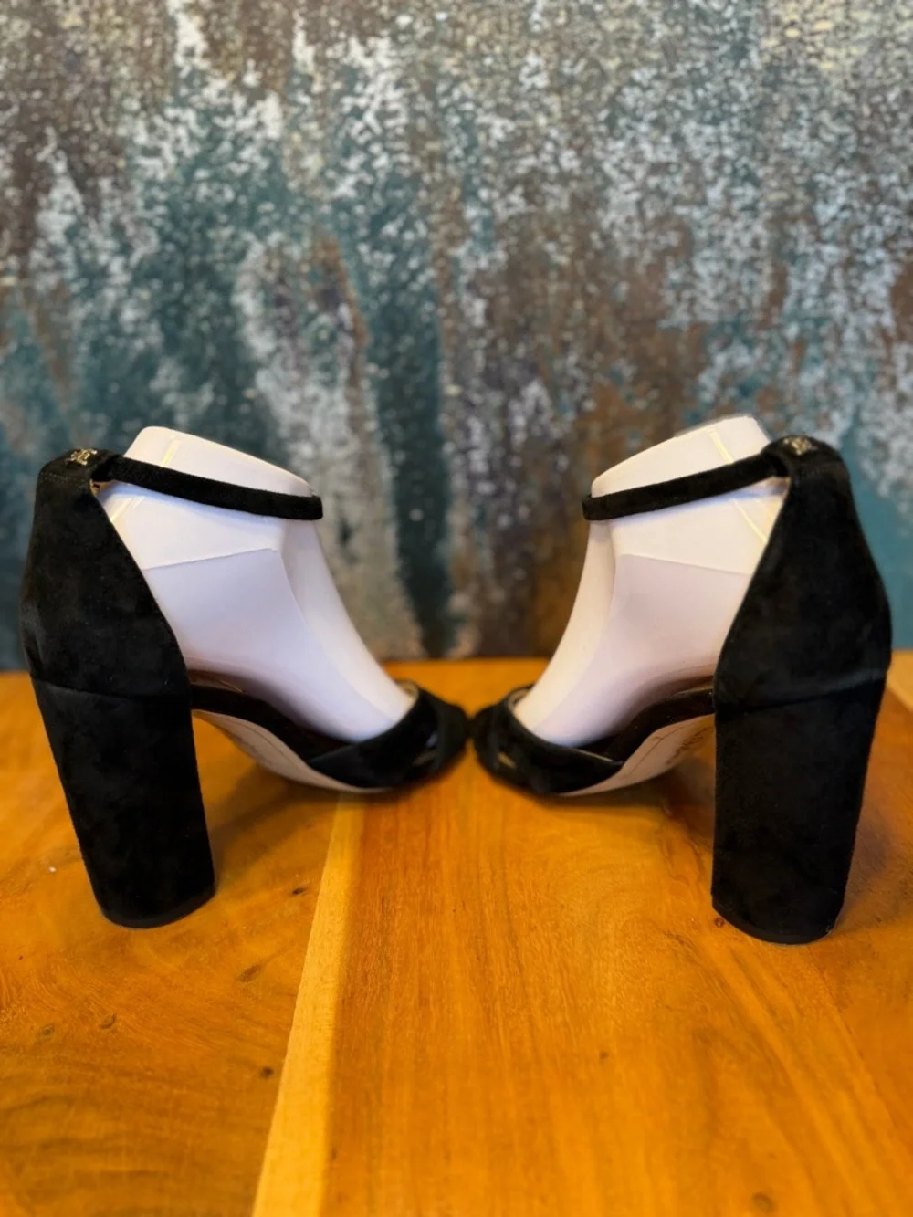 Sam Edelman Classic 2010s Black Suede‎ Block Heel Sandals 7