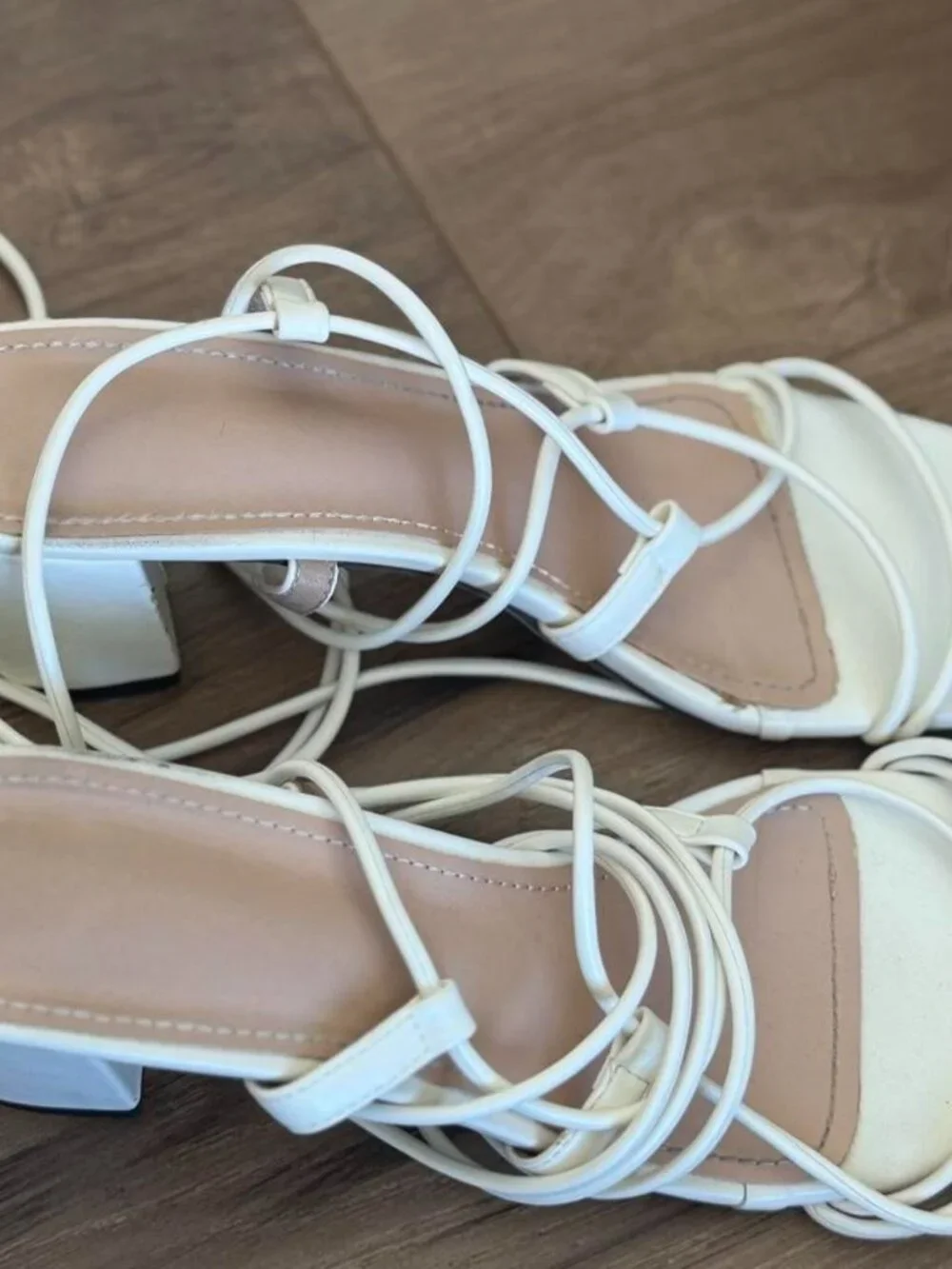 Women's White and Cream Sandals