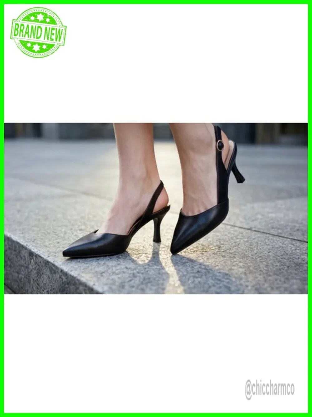 Slingback Kitten Heels D'Orsay Pumps Closed Toe Pointed Dress Shoes