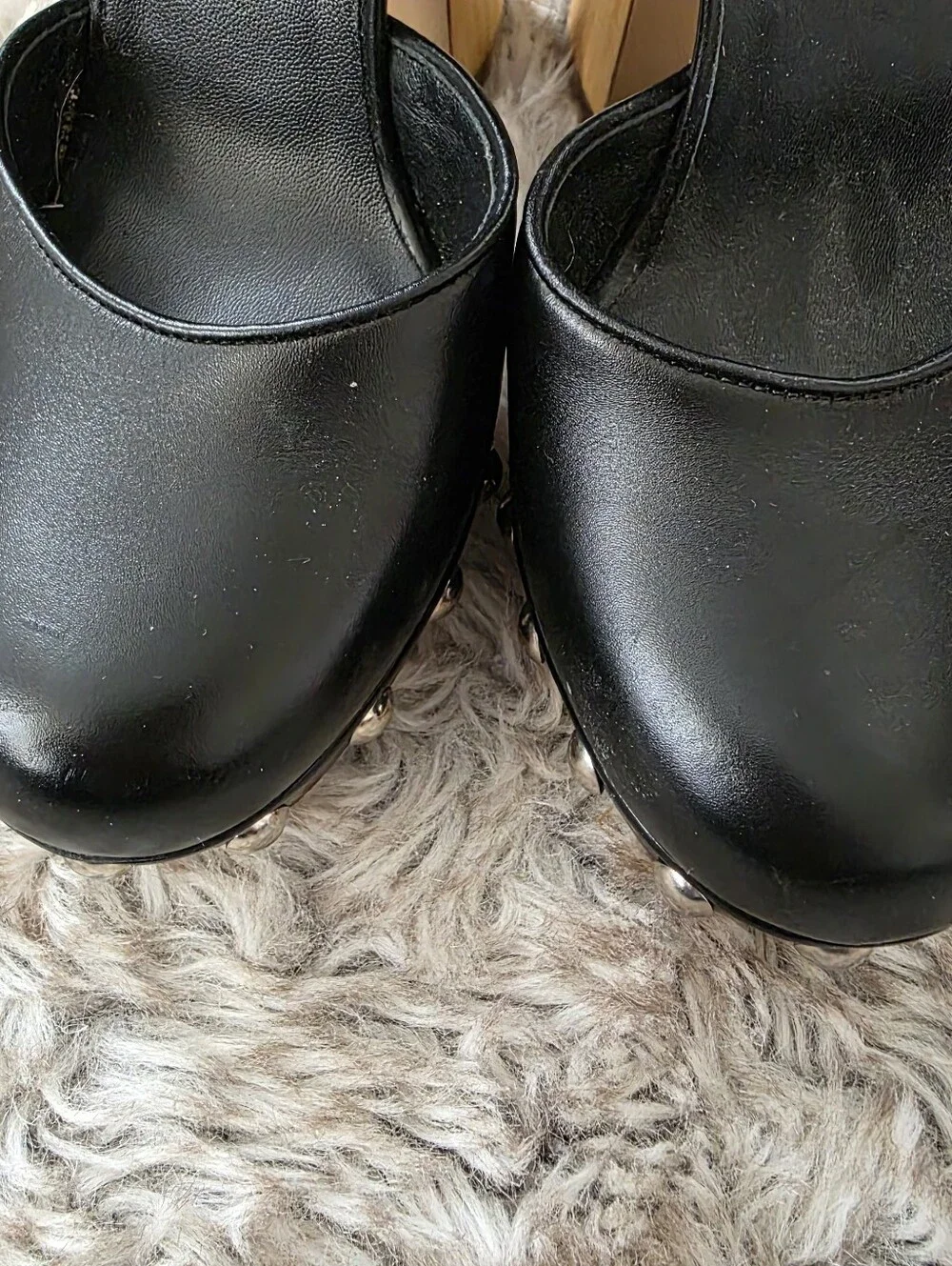 Michael Kors‎ Collection Black Platform Clog Gail Runway Sandals Size 36.5