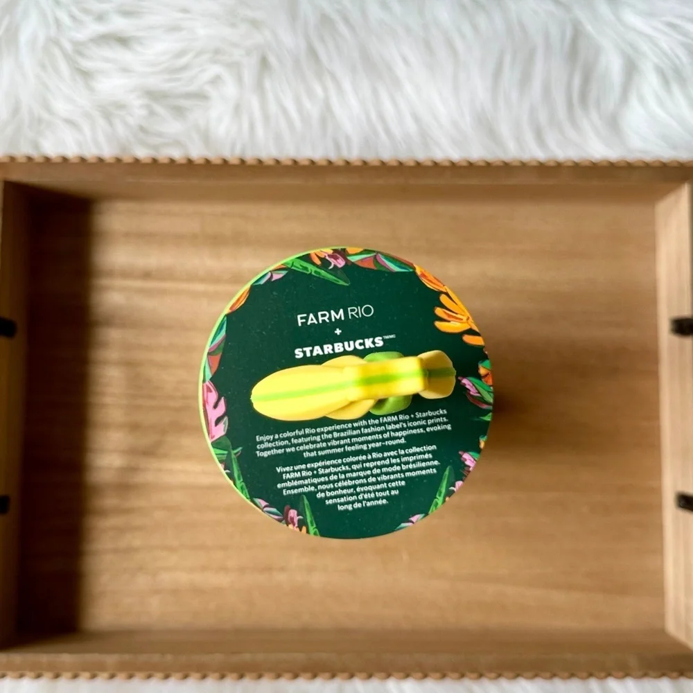Starbucks Farm Rio Banana‎ Leaf Tumbler 24oz Limited Edition with Straw Topper