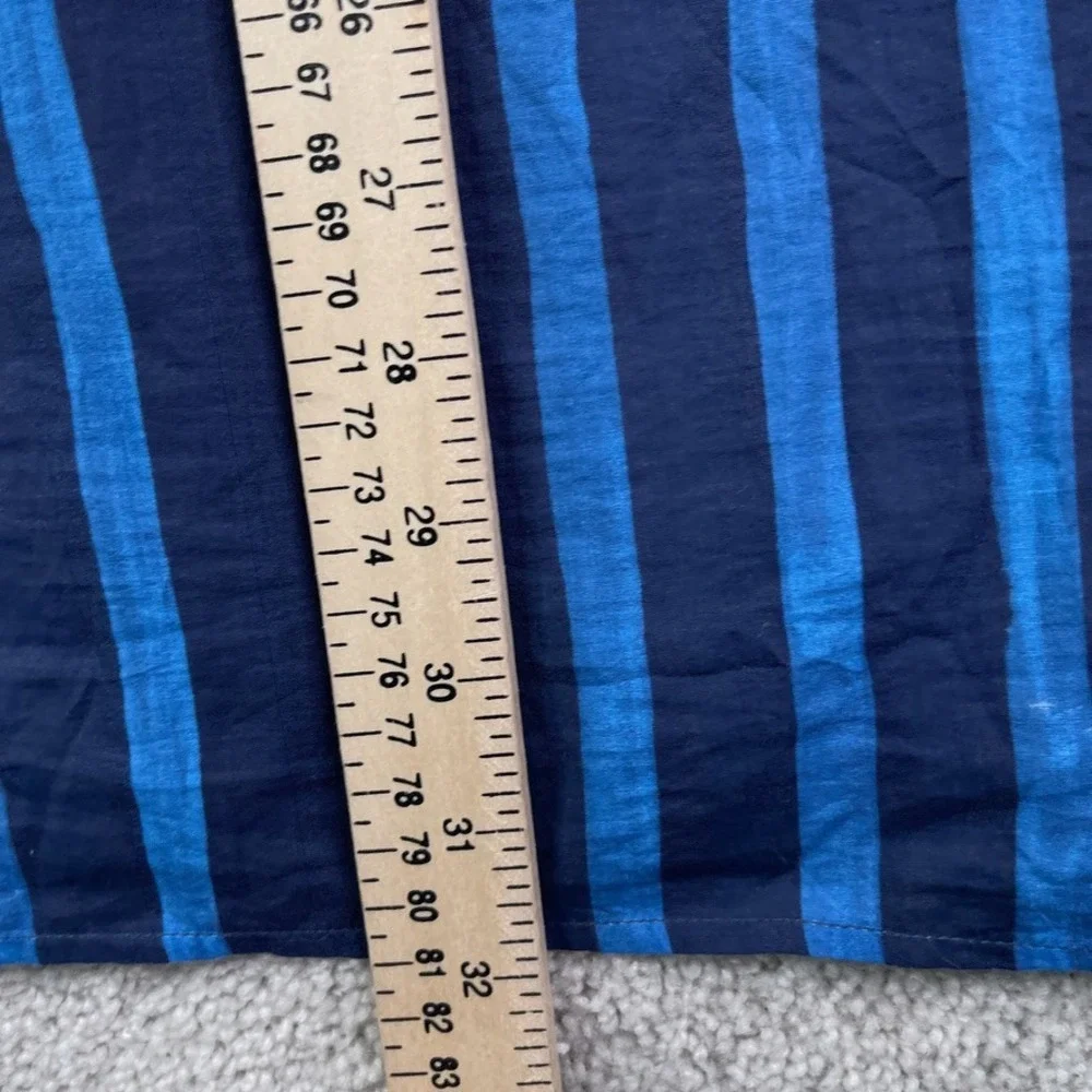 Banana Republic Shirt Mens‎ XL Blue Stripes Short Sleeve Camp Loop Collar