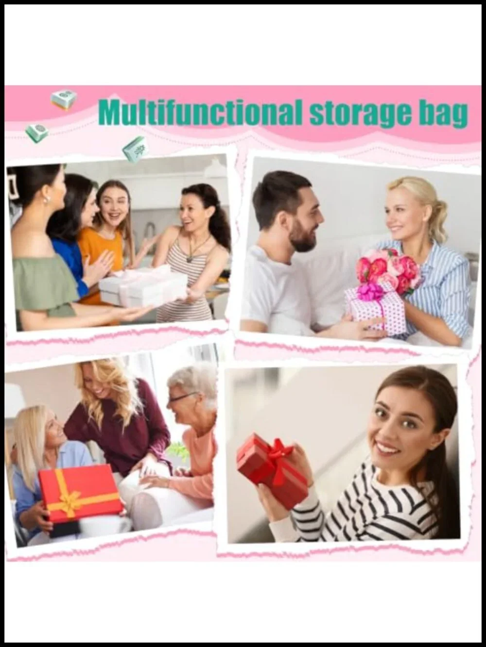 3 Pc Mahjong Storage Bag Set for Tiles & Racks Canvas Tote