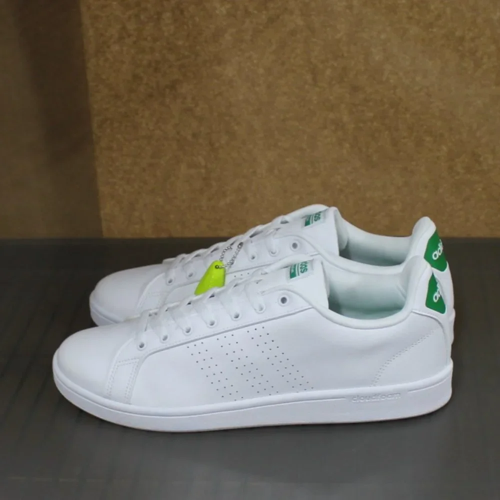 adidas NEO Men's Cloudfoam Advantage Clean Sneakers, White/White/Fairway,‎ 12.5