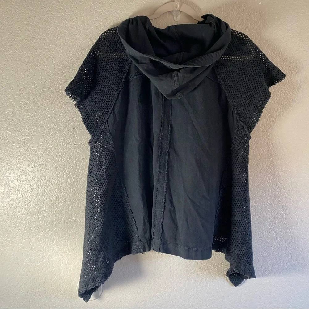 New Free People We The Free Mesh Button Up Hoodie Button Down Top