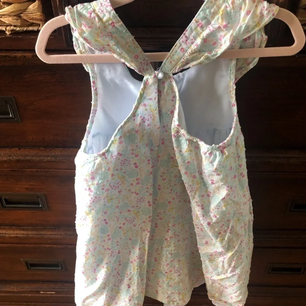 Shabby Chic white floral easter dress in size 6