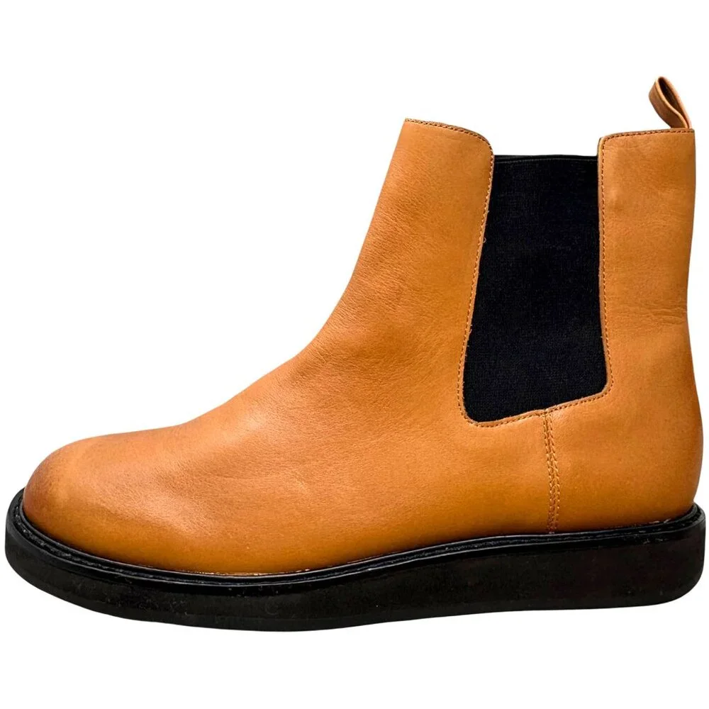 J. Crew‎ Caramel Brown Refined Leather Chelsea Boots **NWOB**