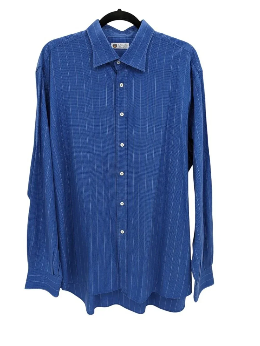 Truzzi Milano Pinstripe Dress Shirt Button‎ Up Old Money Italy Long Sleeve 16/48