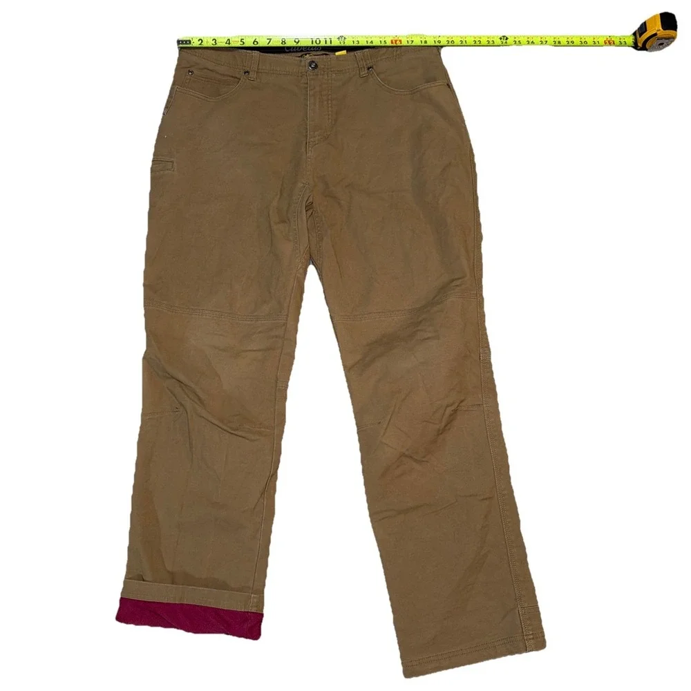 Cabela's Pants Mens 38x34 Tan Classic Fit Fleece Lined Stretch‎ Winter Outdoor
