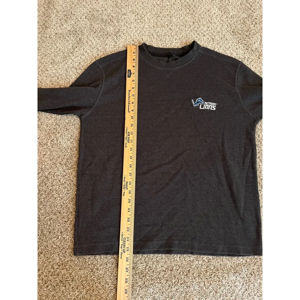 Dunbrooke Mens Thermal Shirt M Dark Gray Detroit Lions NFL Waffle Knit Top