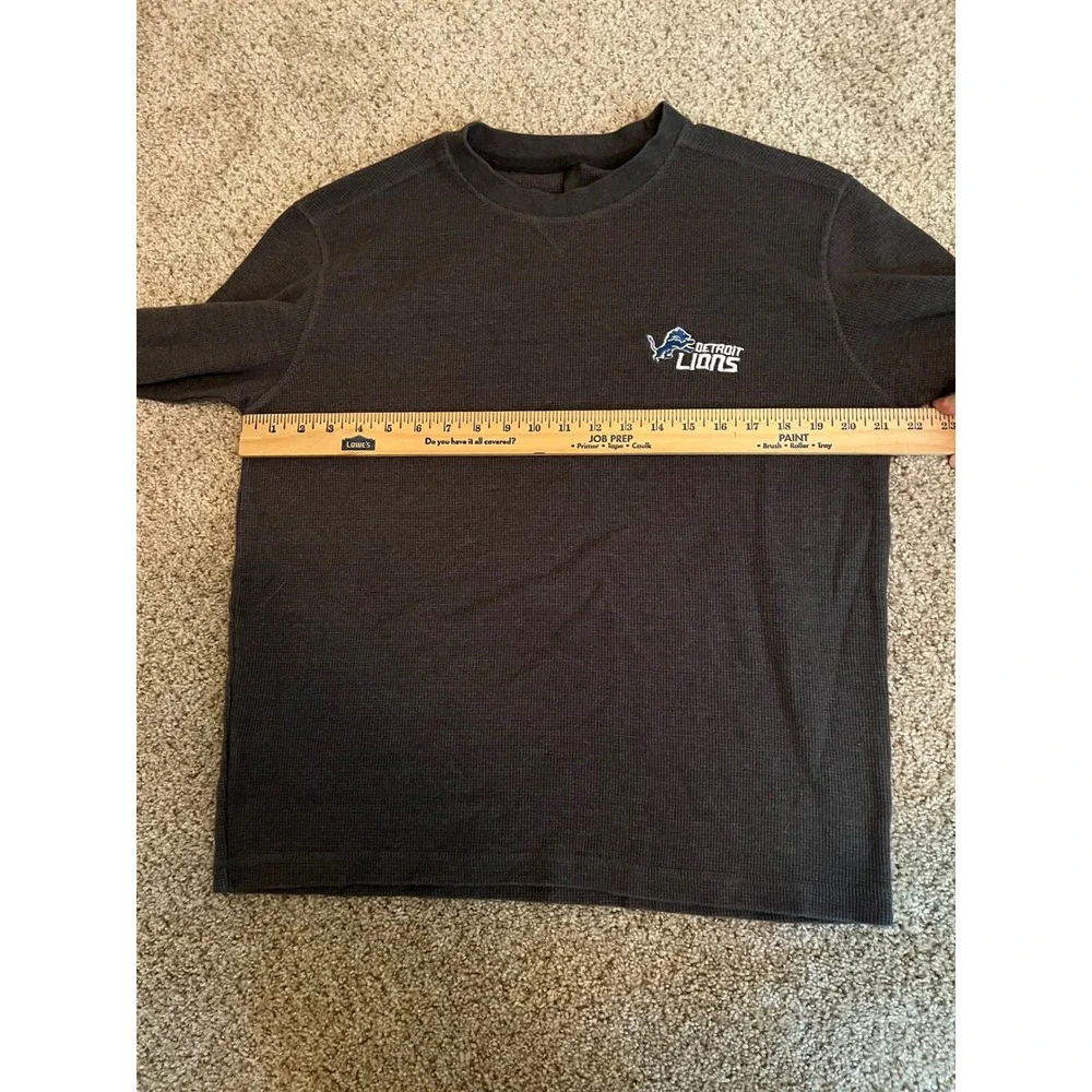 Dunbrooke Mens Thermal Shirt M Dark Gray Detroit Lions NFL Waffle Knit Top
