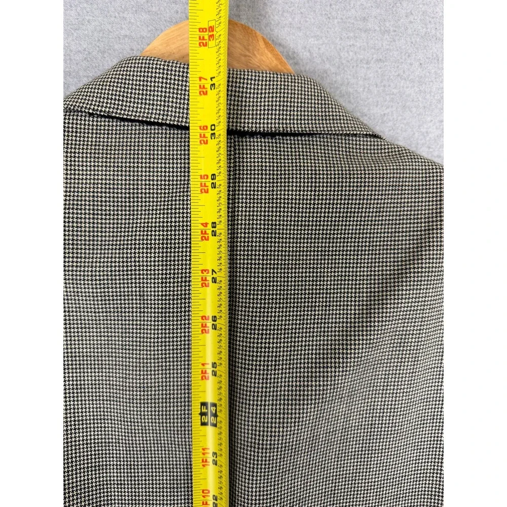 Polo Ralph Lauren Vintage Houndstooth Blazer 38R Tan Black USA Made Sport Coat