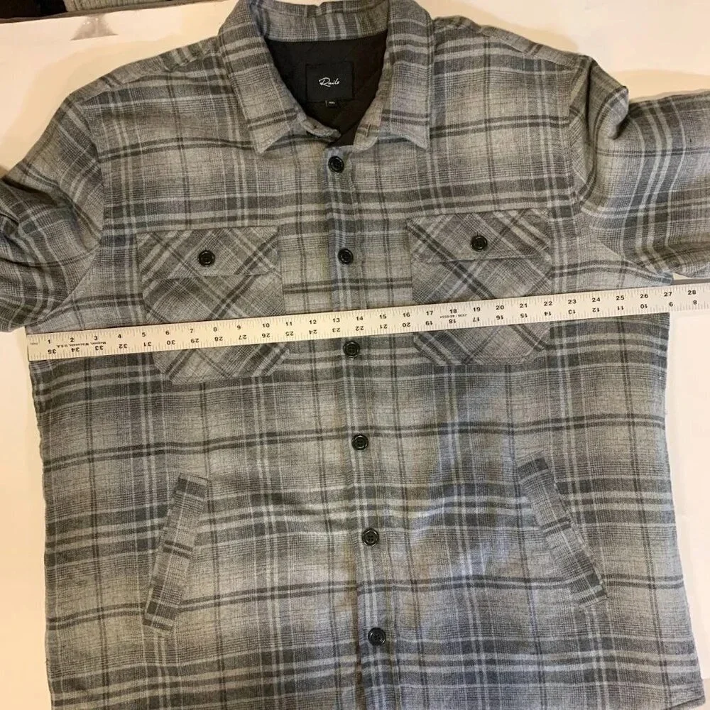 Rails Men's Worthing Button-up Lined Flannel Shirt Jacket in Grey Melange SZ XXL
