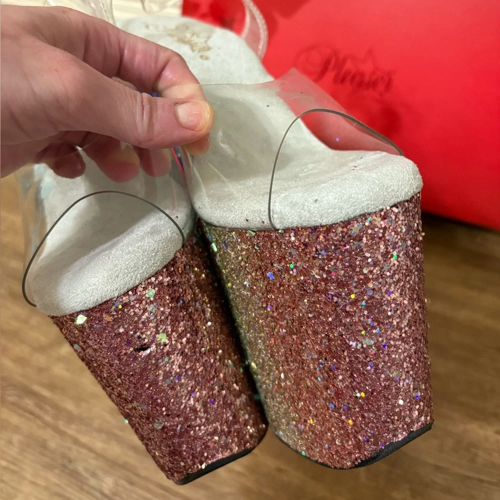 Pleaser platform clear glitzy