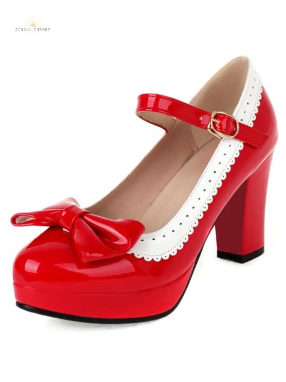 Lolita Bow Platform High Heel Women Rockabilly Mary Jane