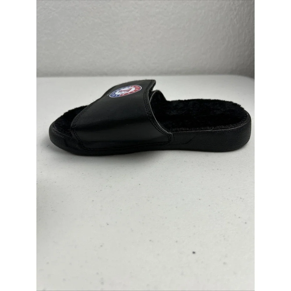 ISlide Fur Lined‎ Texas Rangers Youth Size 12/13 Black Slides