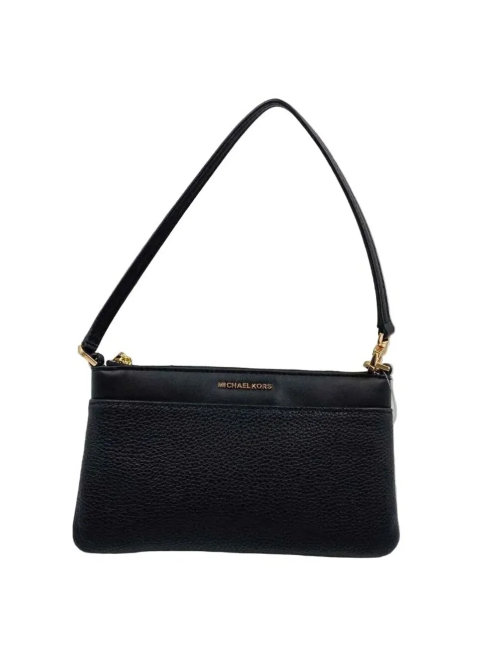 MICHAEL KORS Black Pebble Leather Shoulder Bag Purse
