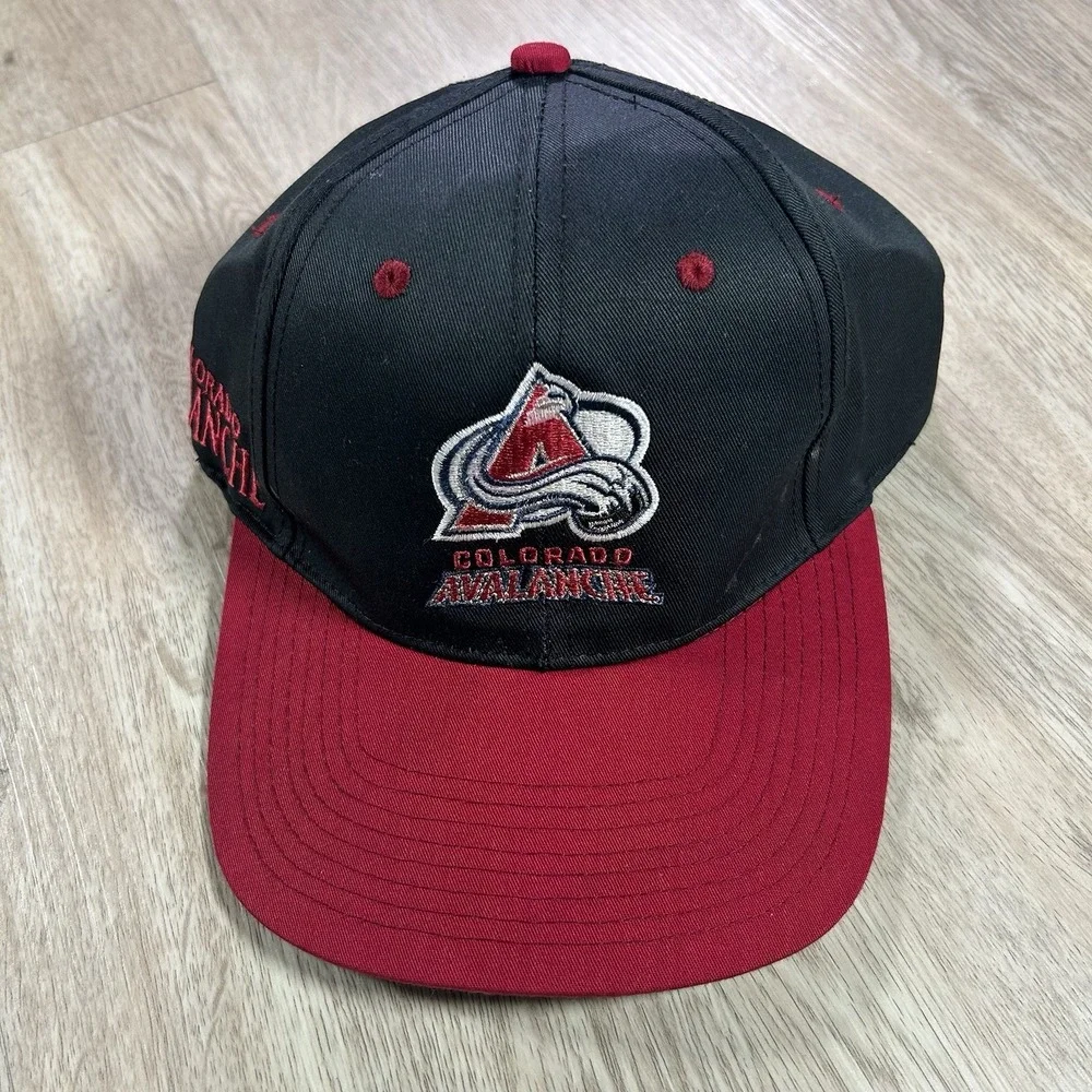 VTG Colorado Avalanche Snapback Hat NHL Hockey Twins‎ Black Cap