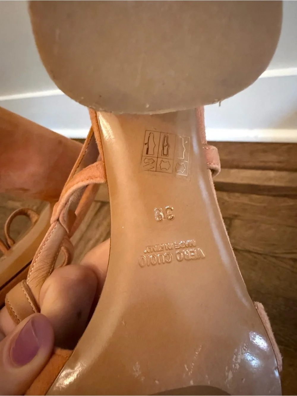 GUJA Milano Peach/Orange Suede Block Heel Sandals - Women