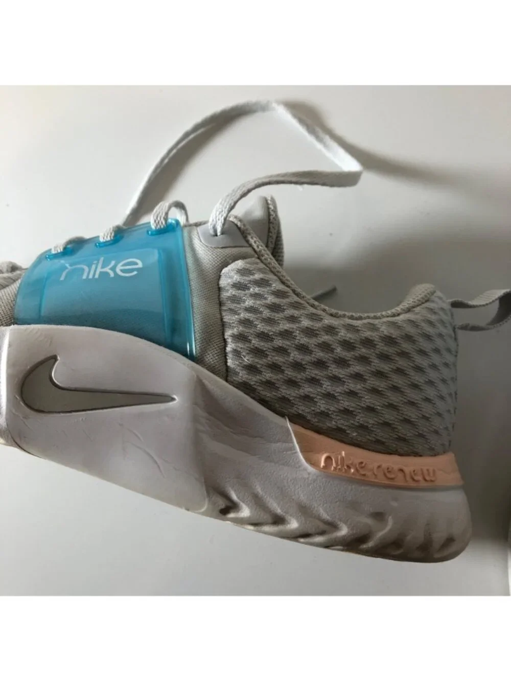 Nike Renew Athletic Comfort Shoes Womens Size 7.5 Gray Blue Sneakers Gymnastics