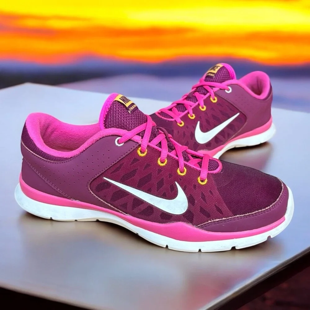 Nike Flex Trainer 3 #580374-603 Pink-White Womens Running Shoes Sneakers Size 10