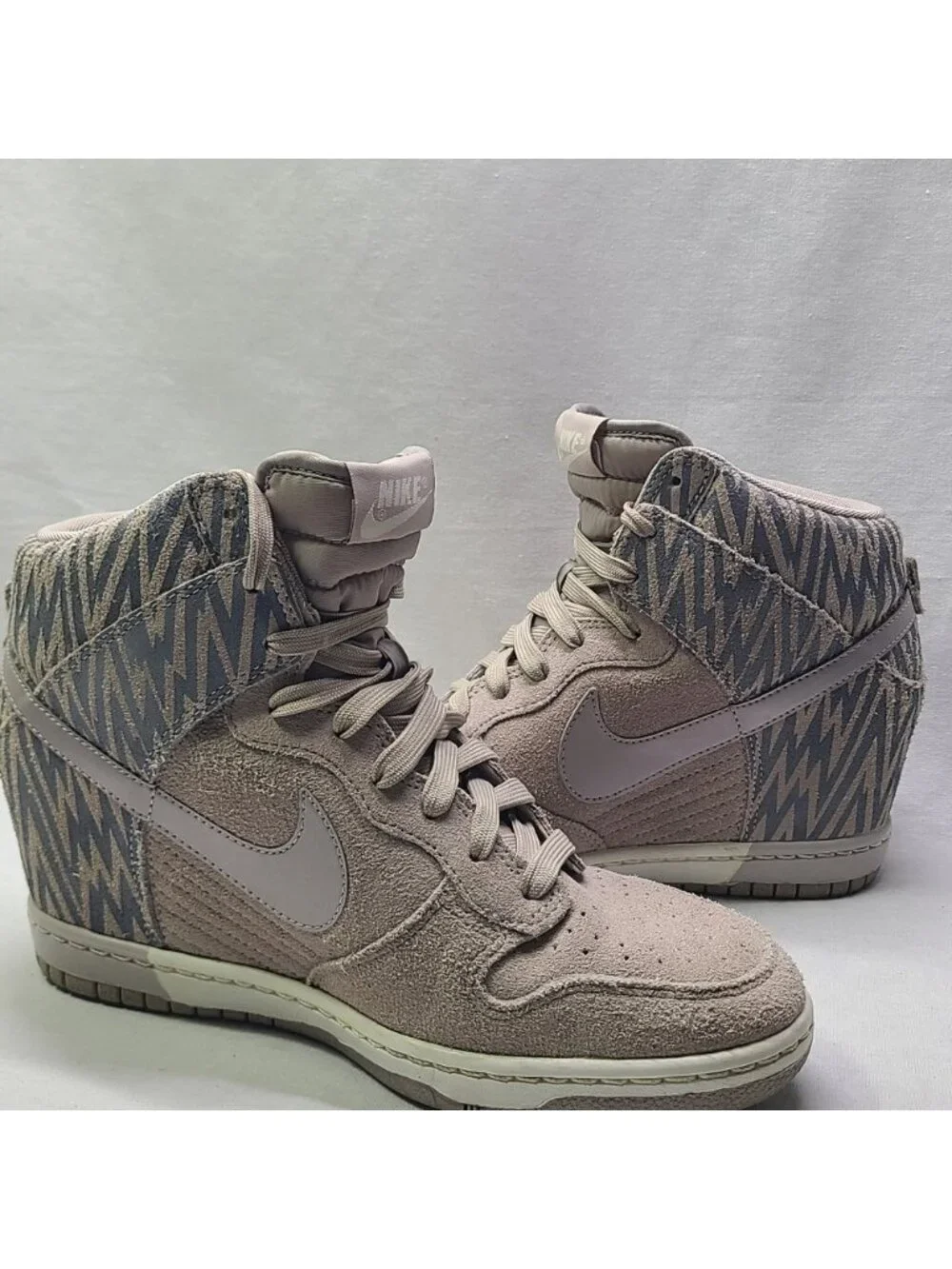 Nike Dunk Sky Hi Hidden Wedge Gray Suede Bolt Women’s Size 9- Rare