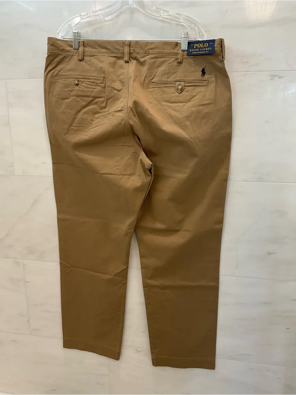 POLO Ralph Lauren KHAKI TAN Stretch Straight Fit Chino Pants size 38-30 T74