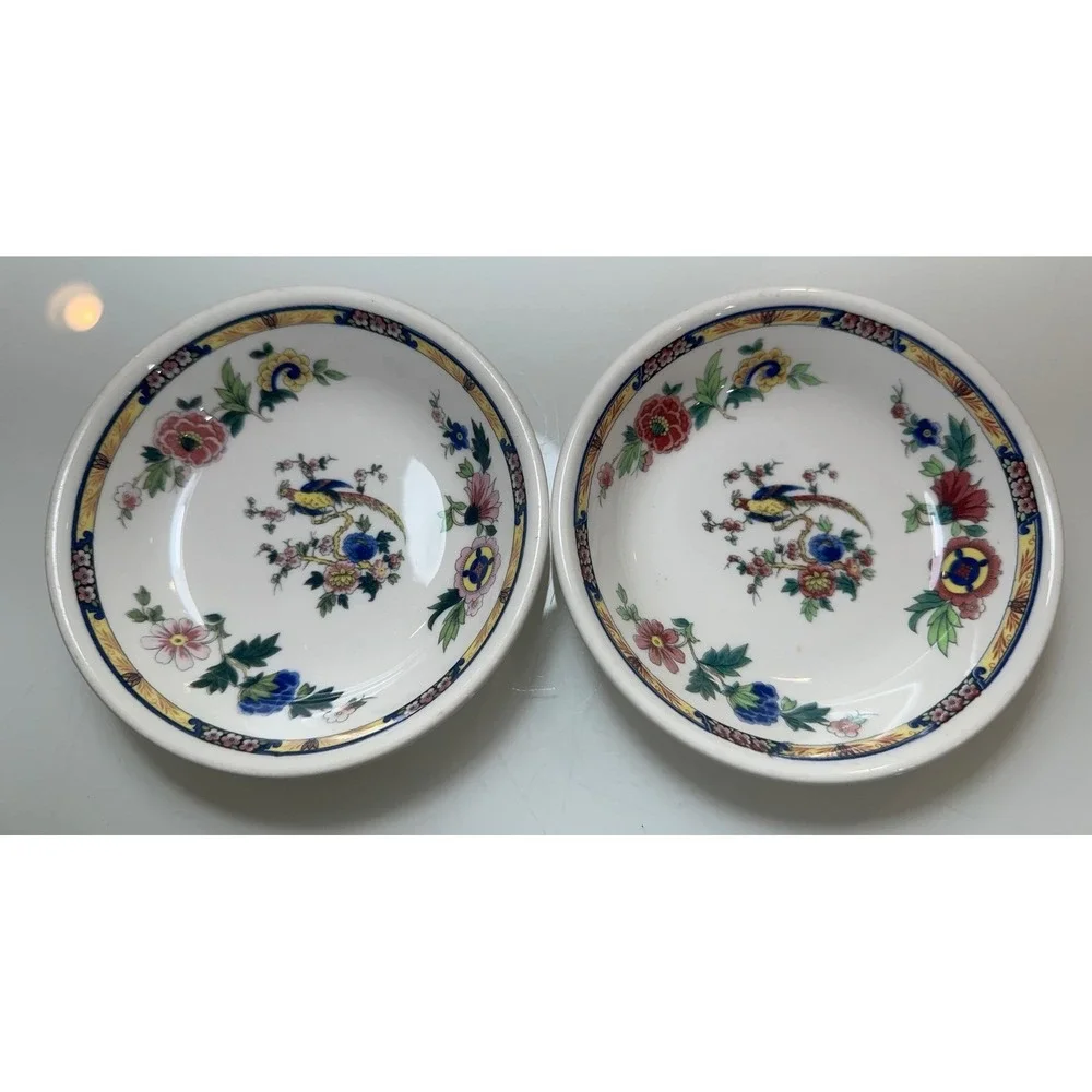 Syracuse China Oriental Bird of Paradise Fruit Bowls Set of 2 Restaurant Ware