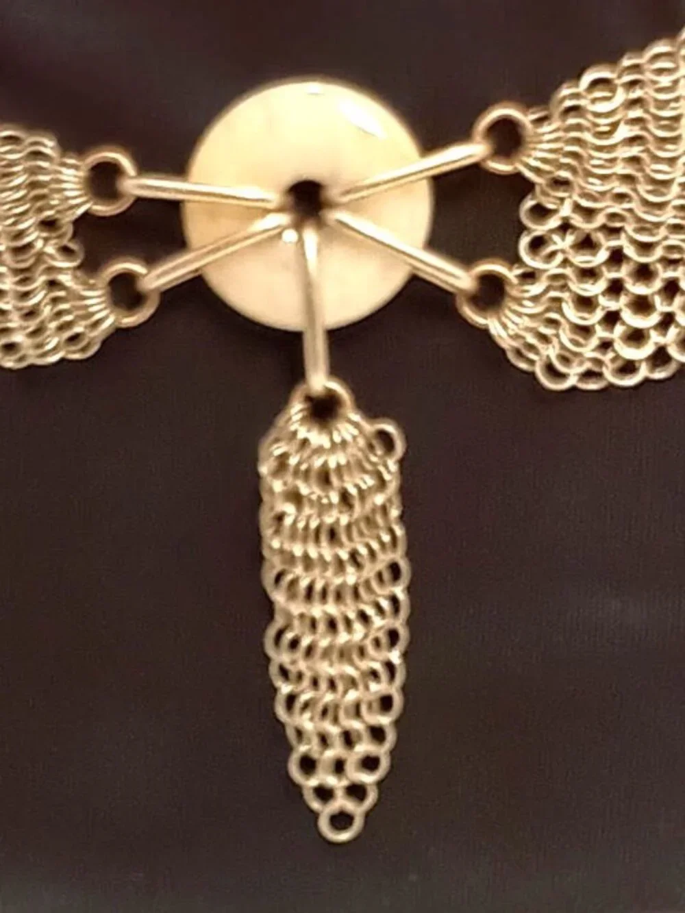 Ferrara Whiting & Davis Antique Gold Ring Mesh Belt/Necklace