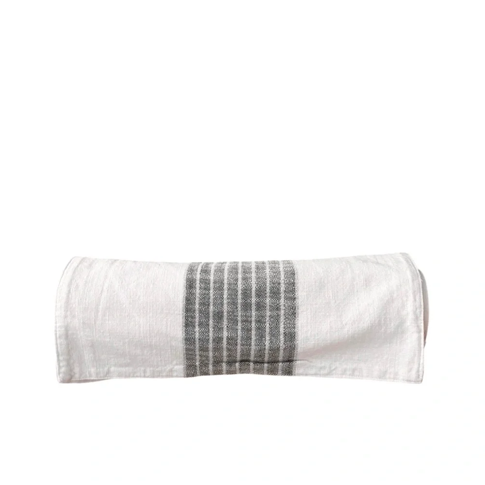 NEW Williams Sonoma White & Green Striped 100% Cotton Table‎ Runner 16x108