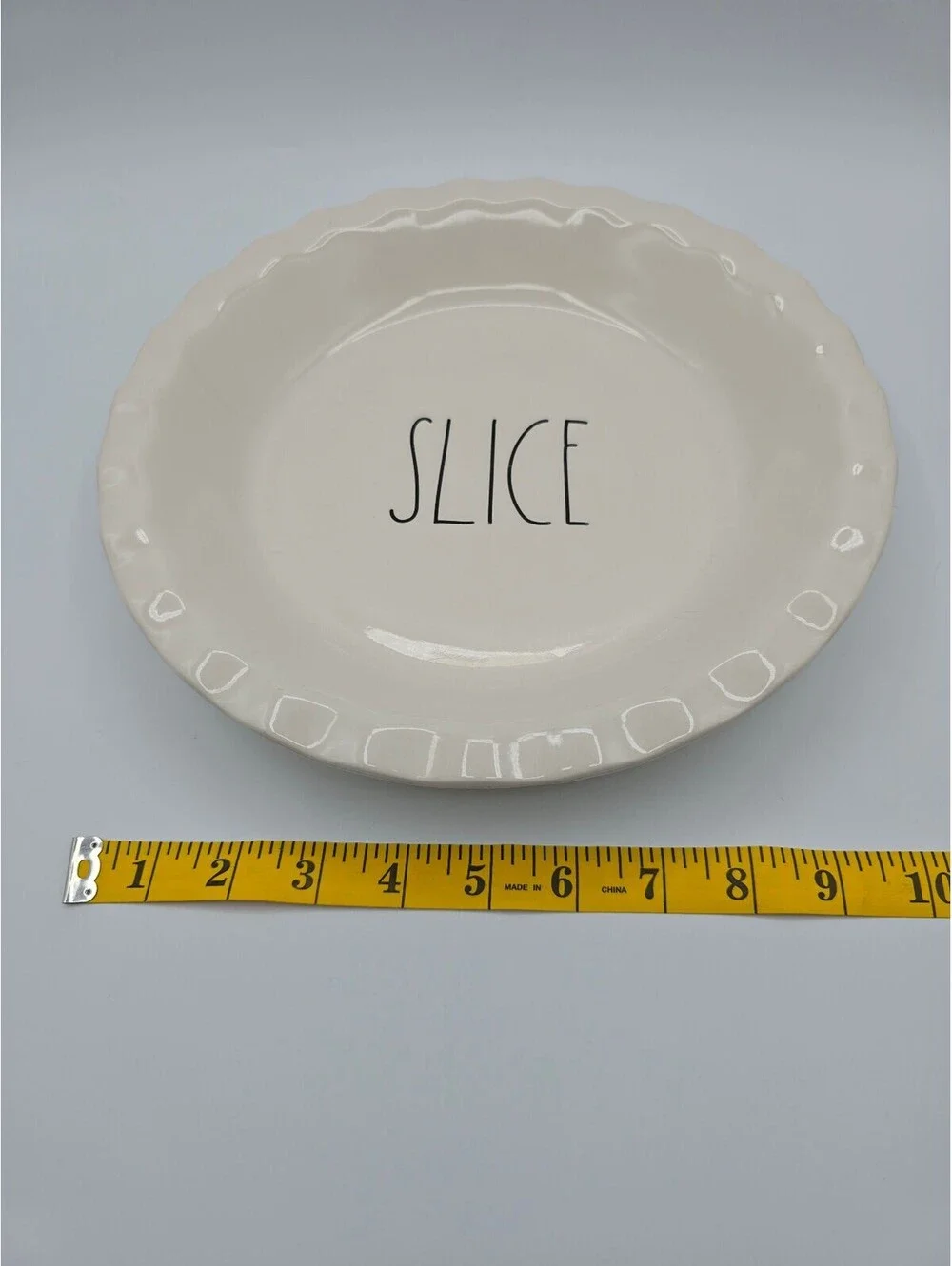 Rae Dunn SLICE Artisan Collection Ceramic Pie Plate Baker