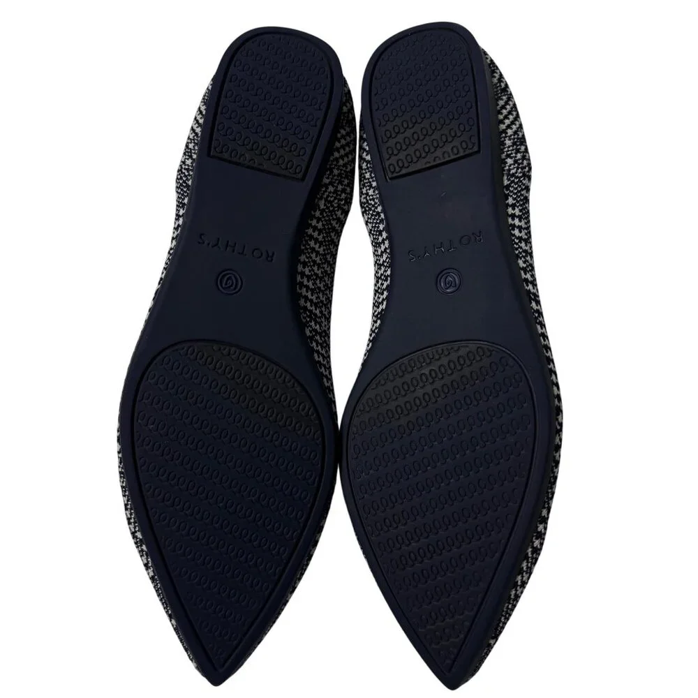 Rothy’s The Point Navy‎ Houndstooth Womens 6.5