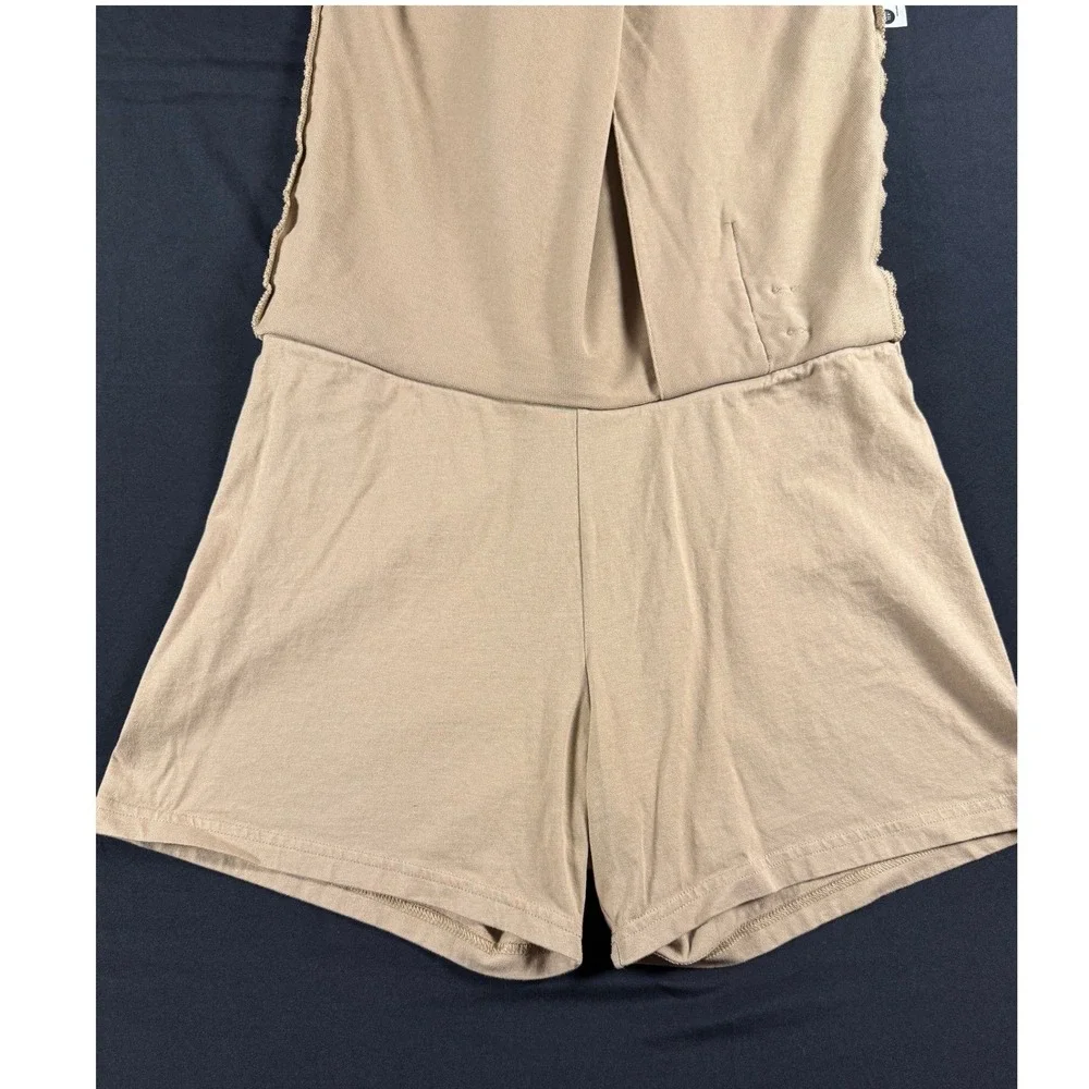 Lands End Girls Khaki Tan Cotton Jersey Mock Wrap Skort Size 10 School Uniform