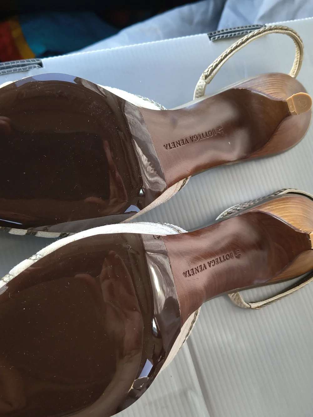 RARE BOTTEGA VENETA Women’s Silk Mohair Bronze Leather Slingback Heels 41