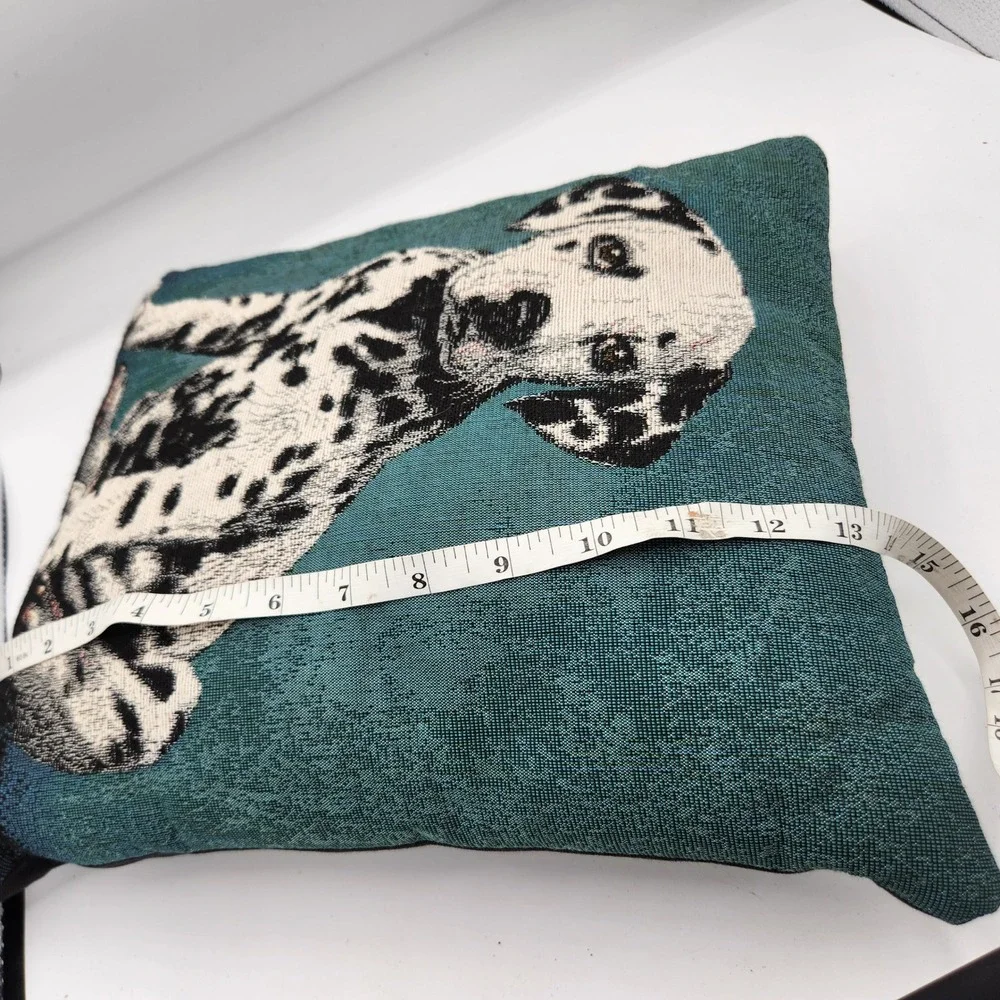 Dalmatian Dog VTG Throw Pillow Tapestry Teal Green‎ Accent Decor Cute Puppy