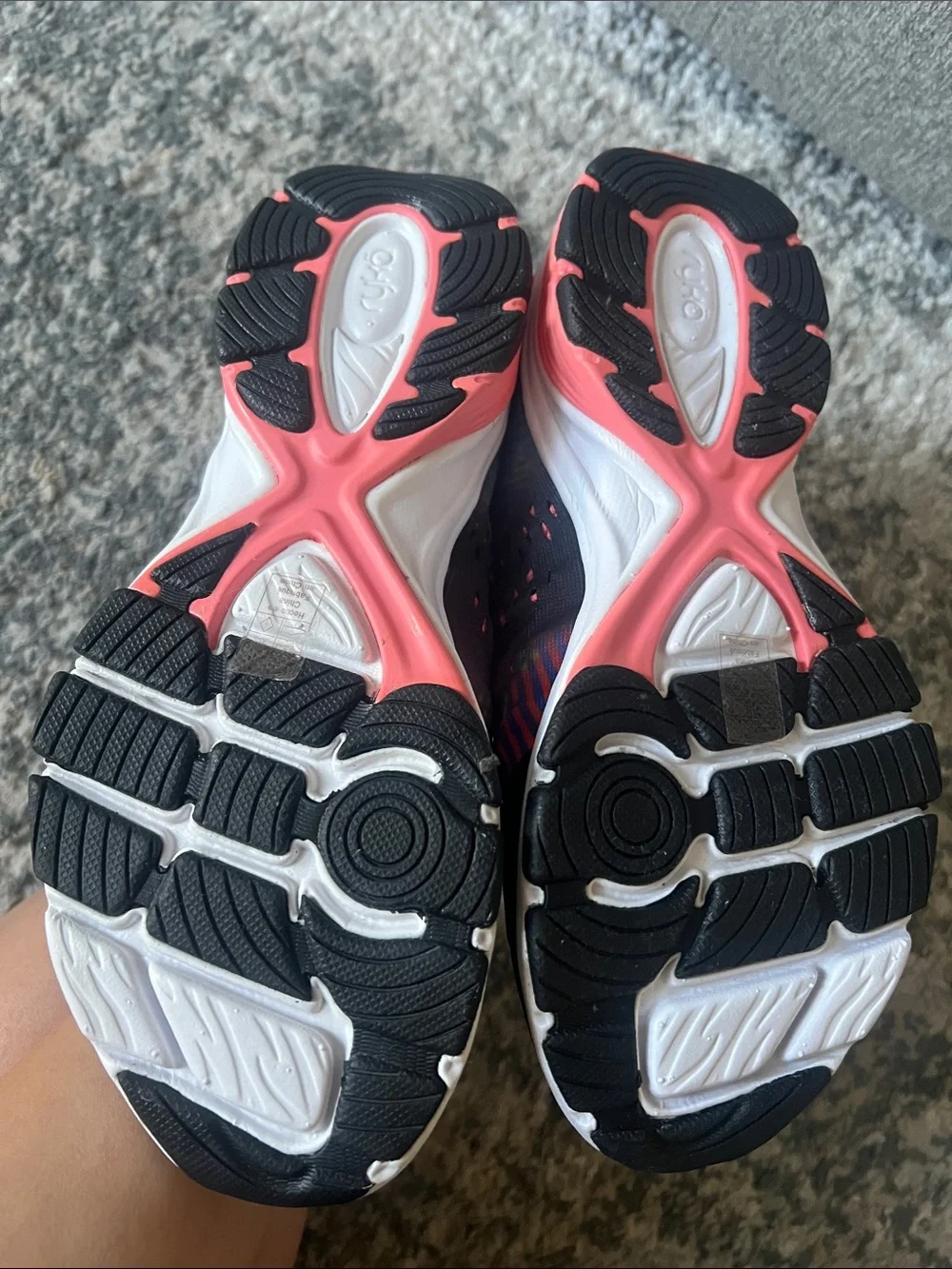 Ryka Black Multi-Color Athletic Sneakers with Pink Accents