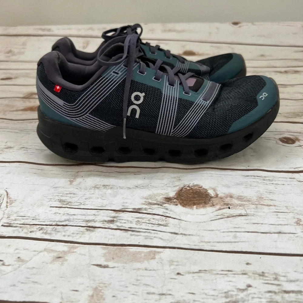 On Cloudstratus Running Shoes Dark Teal Black Max Cushion Women 9.5