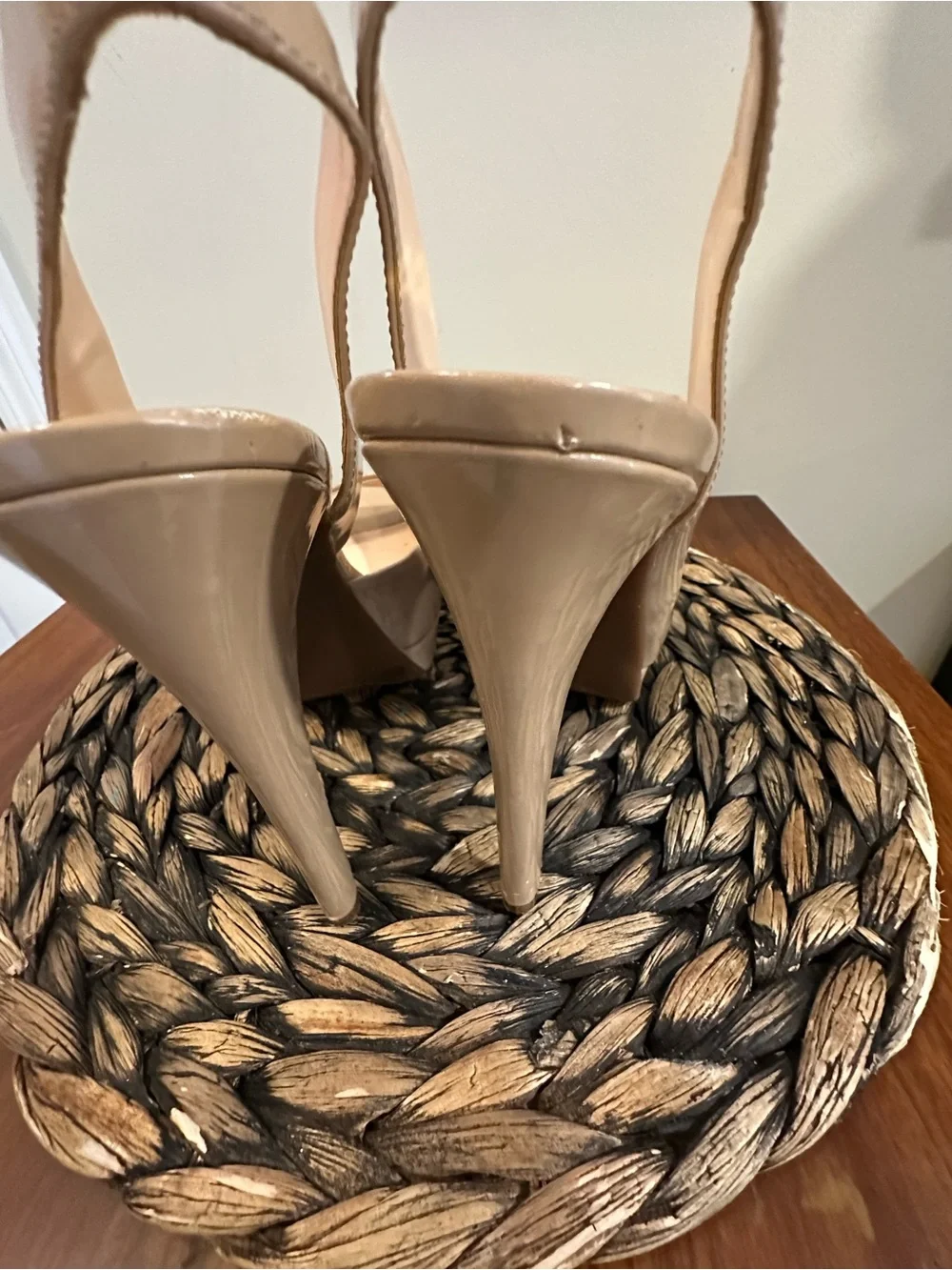 Jessica Simpson Sibilla Peep Toe Slingback Platform Pumps – Chai Latte – 7.5