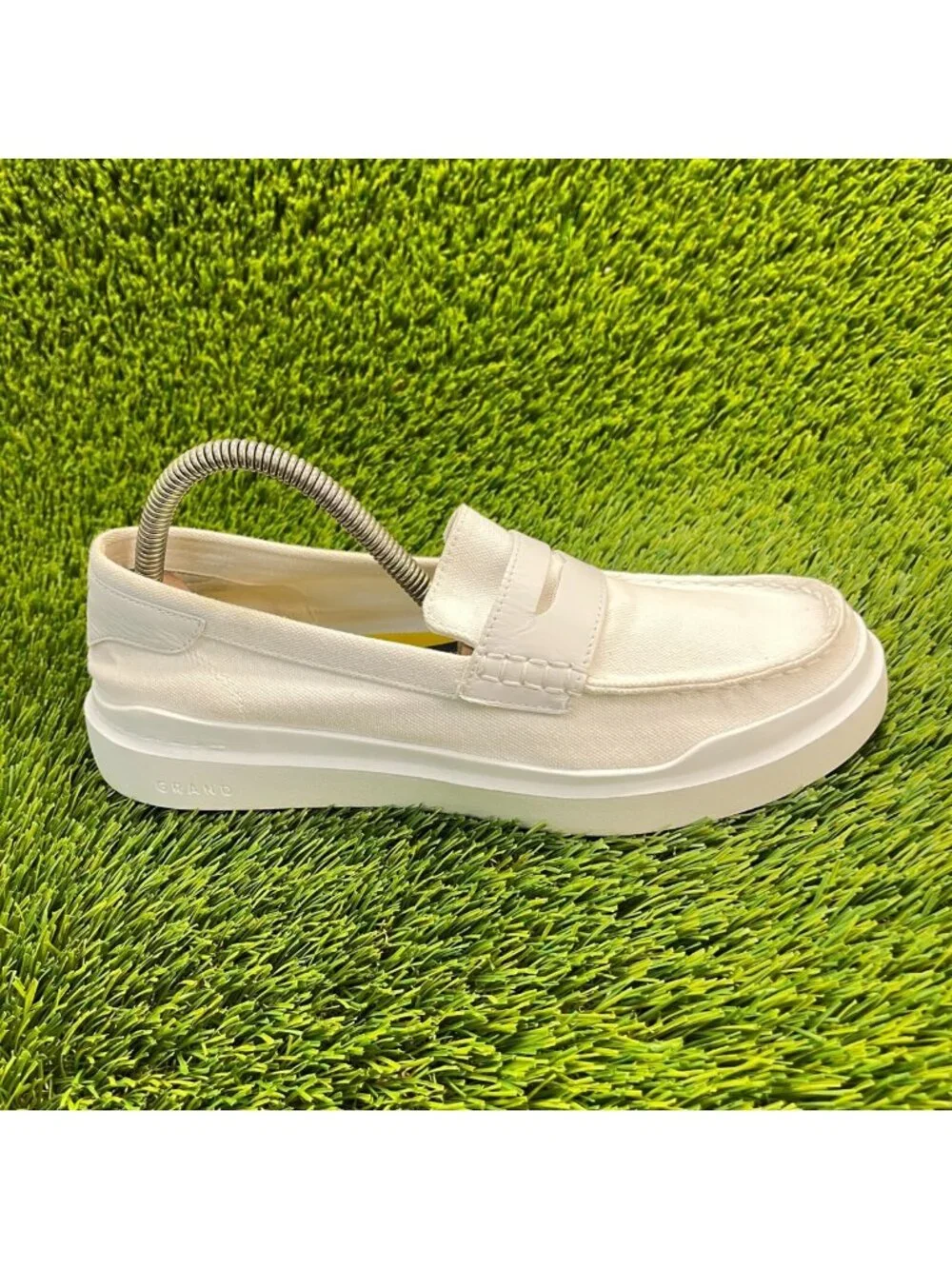 Cole Haan Grandpro Rally Womens‎ Size 8.5B White Casual Flats Shoes Slip On