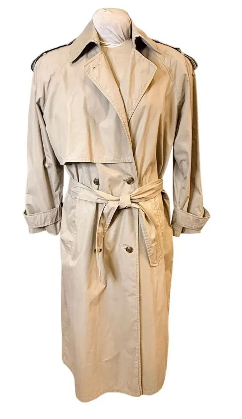 Talbots Double Breasted Trench Coat Lined Sz. 8. Timeless Classic Iconic