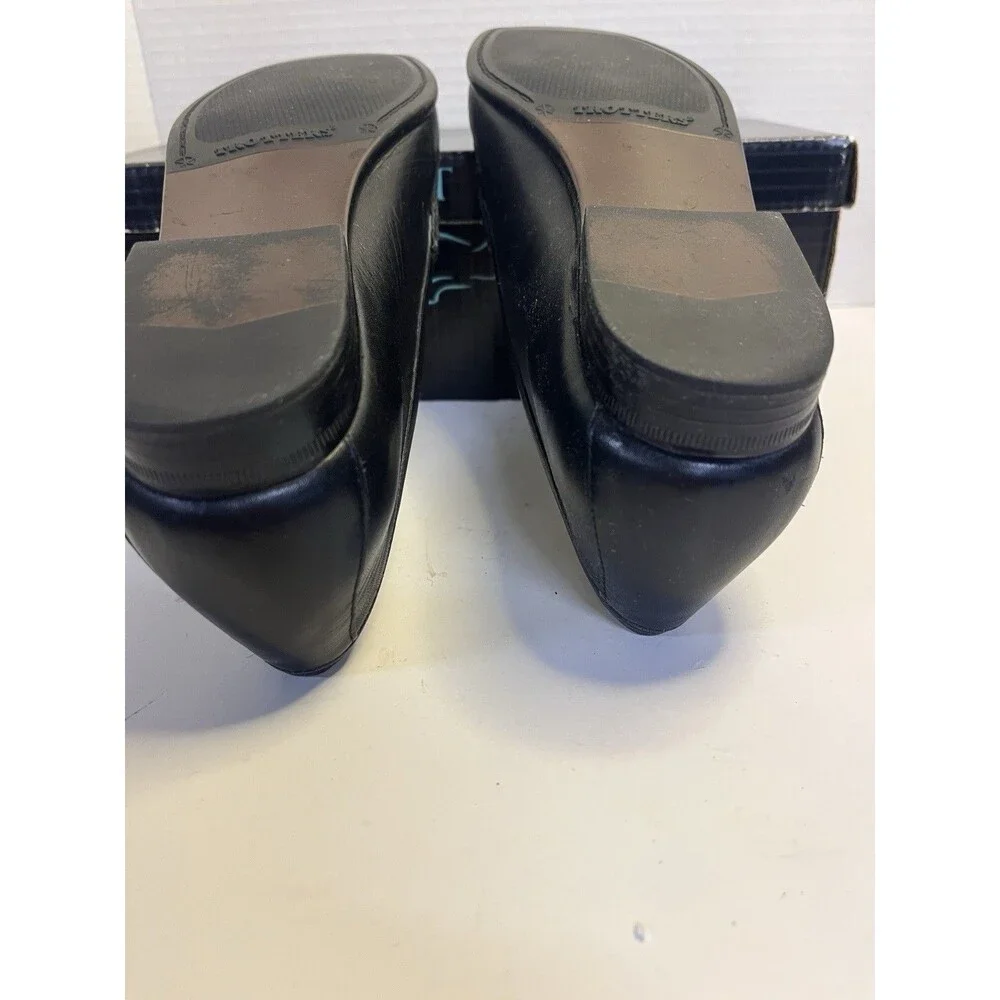 Vintage Trotters Cindy Black Leather Flats Classic Loafers Shoes Women’s 9 Box