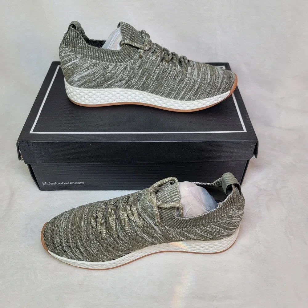 Urban Sport By J/Slides Opy Sneakers Activewear Khaki Size 7.5M Knit Lightweight
