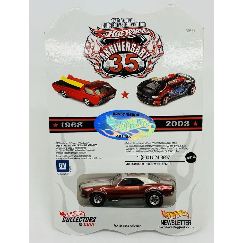 Hot Wheels '67 Camaro 17th Annual Convention 2557/5000 35th Anniversary
