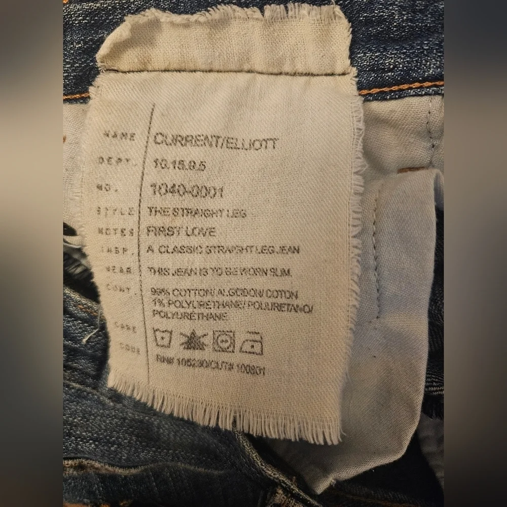 Current Elliott The Straight Leg Slim Fit Ddsigner Jeans Size 25