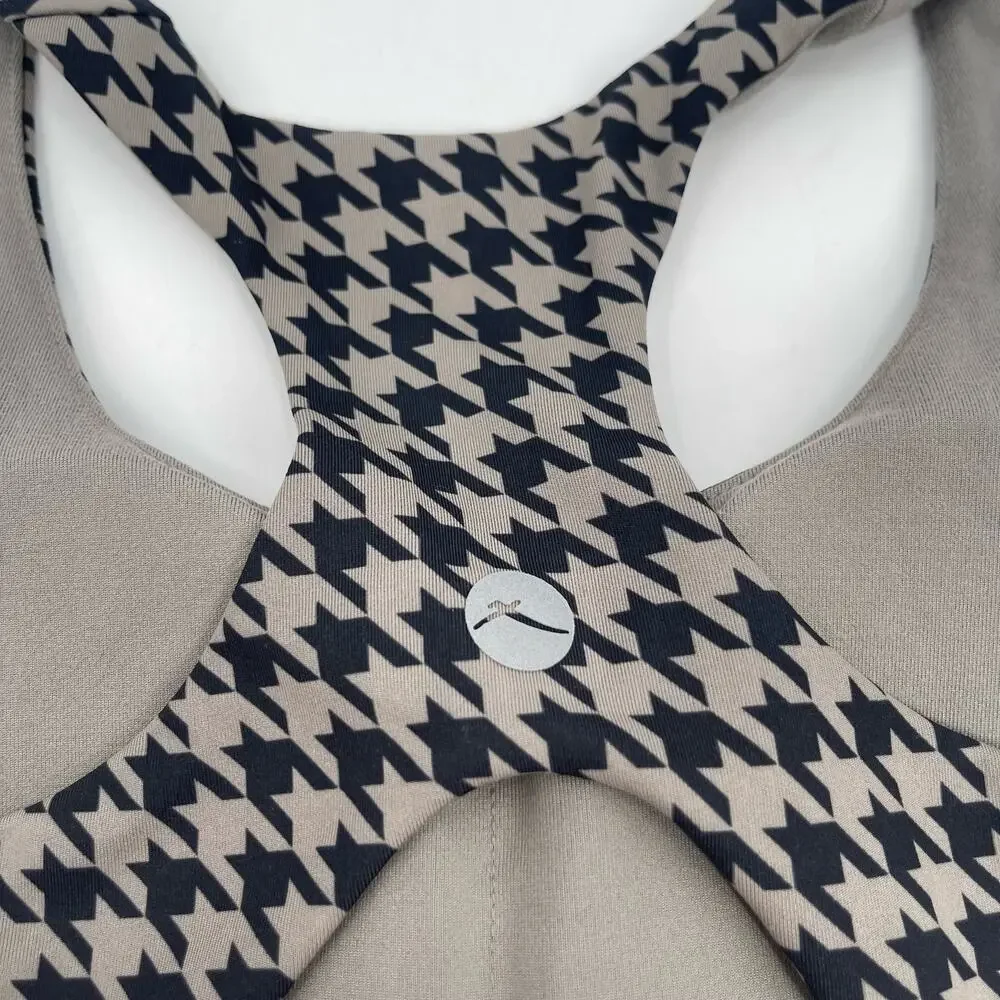 GOTTEX Sports Bra Size Extra Small Houndstooth NWT Black Athletic Gym Fitness