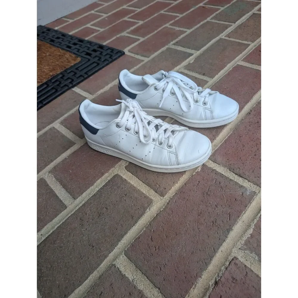 Adidas Stan Smith Primegreen Sneakers Womens 6.5 White Navy Leather