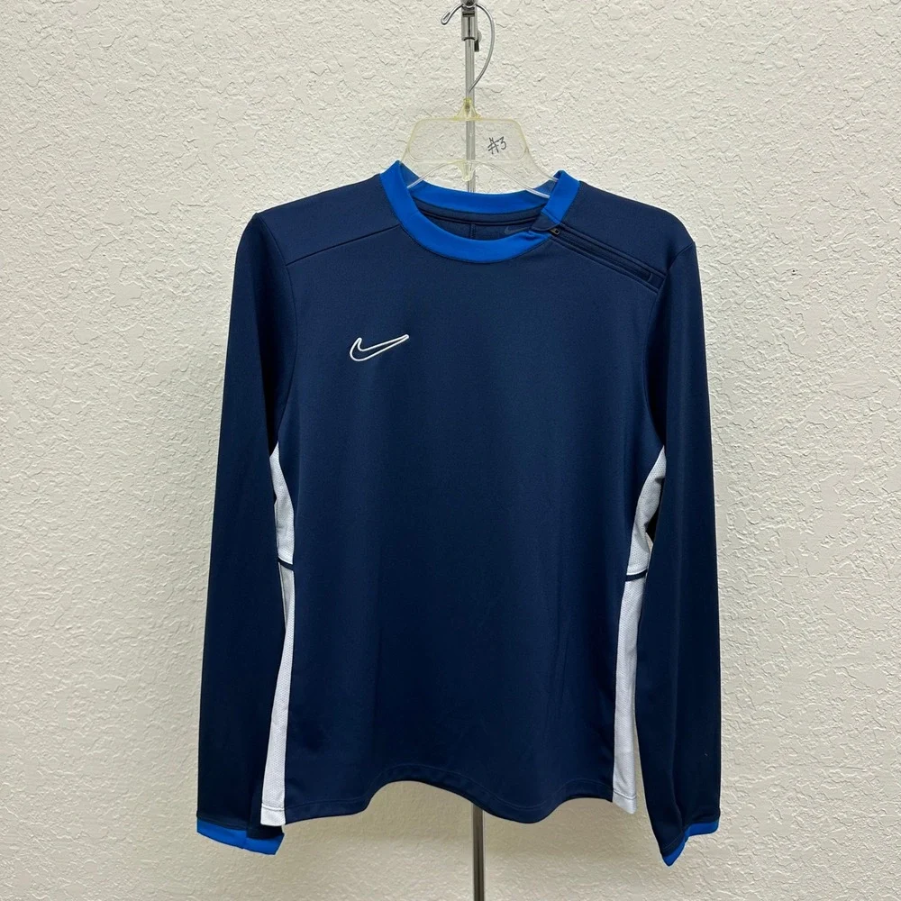 Nike Dri-FIT Academy Women Navy Blue Long Sleeve Soccer Training Top Medium