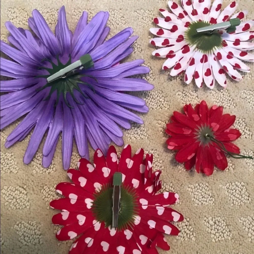 VALENTINE’S DAY DIY Handmade Flower Hair Bows Clips